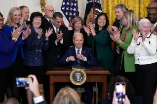 President Joe Biden signs the Social Security Fairness Act during a ceremony in the East Room of the White House, Sunday, Jan. 5, 2025, in Washington.